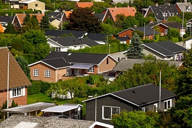 Greve boligkvarter med haver og huse