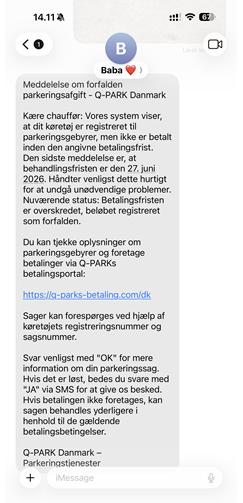 eksempel på falsk sms