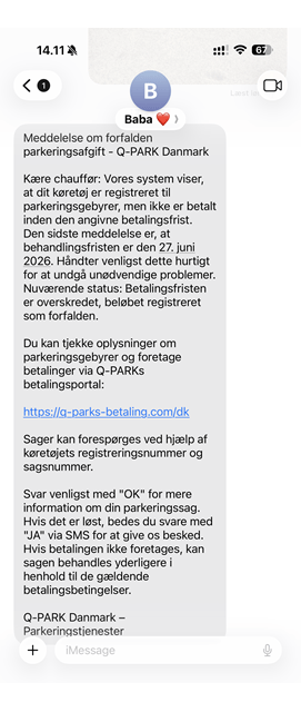 eksempel på falsk sms