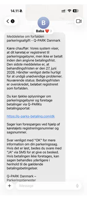 eksempel på falsk sms