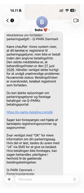 eksempel på falsk sms