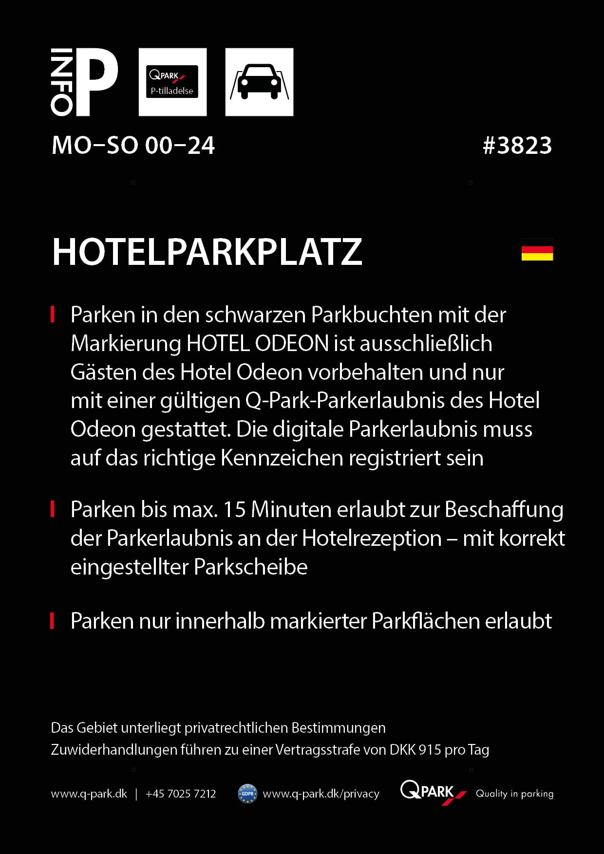 Hotelparkplatz regeln Odense City